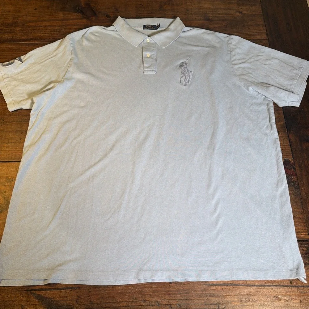 Polo Ralph Lauren Big Pony Polo Men's 4XLT Light Blue Big Tall Short Sleeve